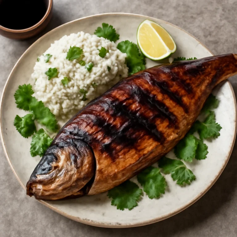 Ikan bakar szójaszósszal, grillezett hal lime-mal és korianderrel
