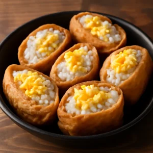 Inari tofu tasak sushi tojásrántottával töltve