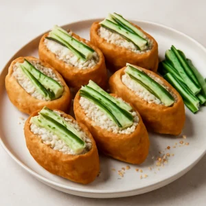 Inarizushi tofu tasakkal és uborkával