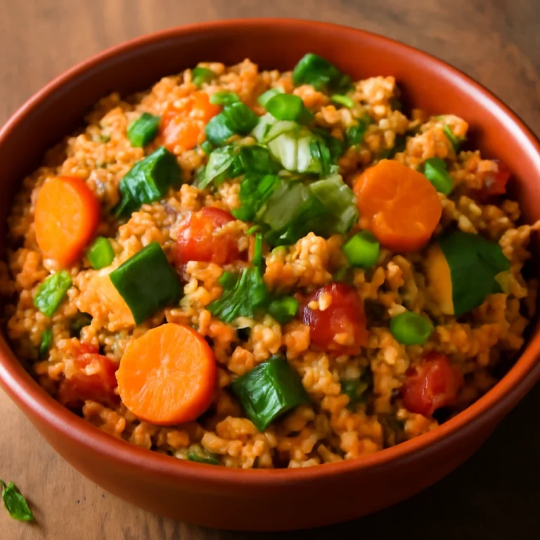 Kabsa zöldségekkel, gazdag fűszerekkel és friss korianderrel