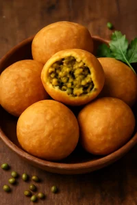 Indiai hagyományos kachori, mely ropogós és fűszeres
