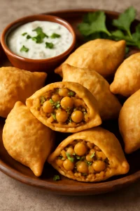 Ropogós indiai kachori csicseriborsós töltelékkel