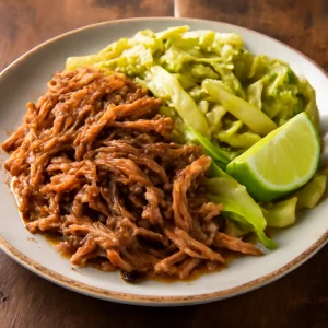Szaftos hawaii étel, grillezett sertéshússal és káposztával