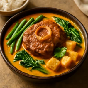 Filipinó Kare-Kare marhafarokkal és zöldségekkel
