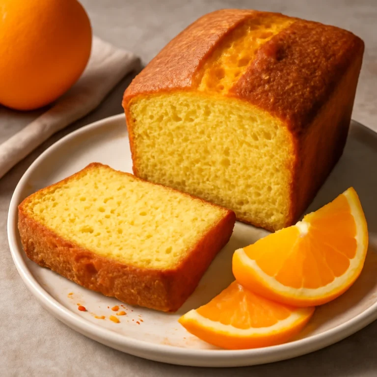 Kasutera mikan narancsos sütemény tálalva