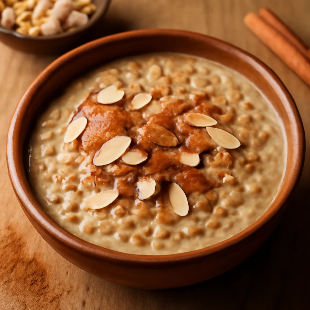 Kávés kheer, egy gazdag indiai desszert mandulával és fűszerekkel
