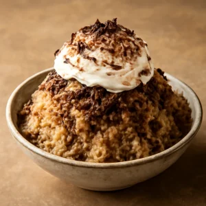 Friss kávés bingsu, gazdag tejszínnel