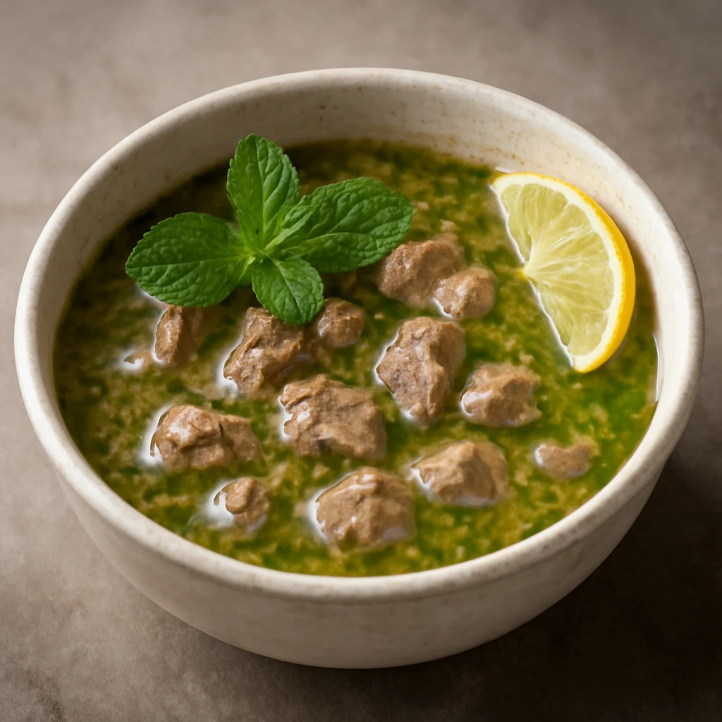 Friss menta leves tálalva