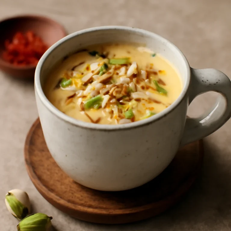 Kesar chai, indiai fűszeres tea mandulával és pisztáciával díszítve