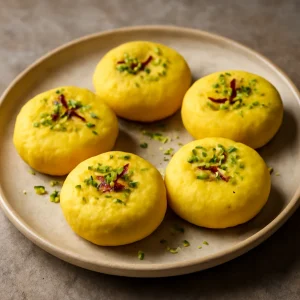 Friss Kesar sondesh sáfránnyal, indiai desszert