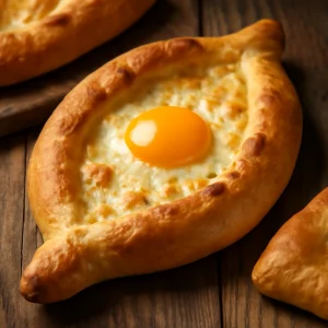 Khachapuri sajttal, egy klasszikus grúz étel