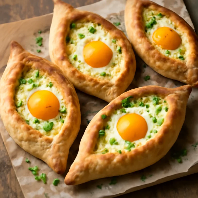 Khachapuri tojással frissen tálalva