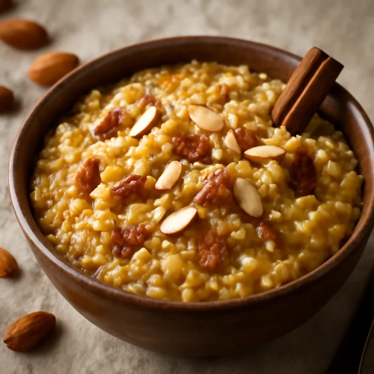 Khichdi édes változatban, gazdag tejben és fűszerekben