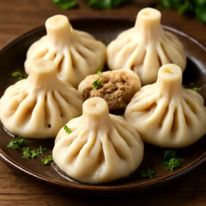Friss grúz khinkali marhahússal