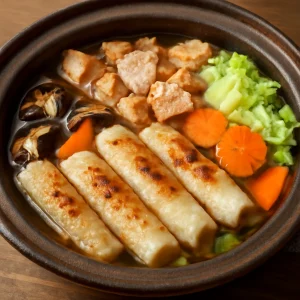 Japán rizses pálcikás leves sárgarépával és csirkehússal