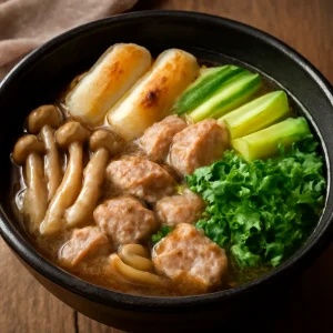 Friss és ízletes Kiritanpo nabe shimeji gombával