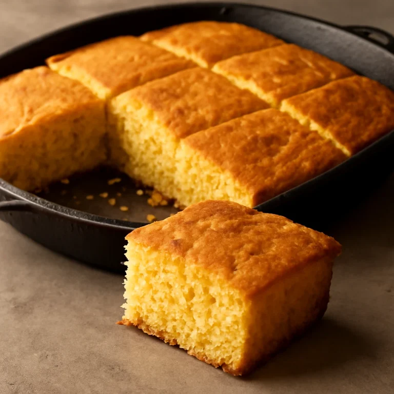 Klasszikus Cornbread szeletelve, friss, puha belsővel