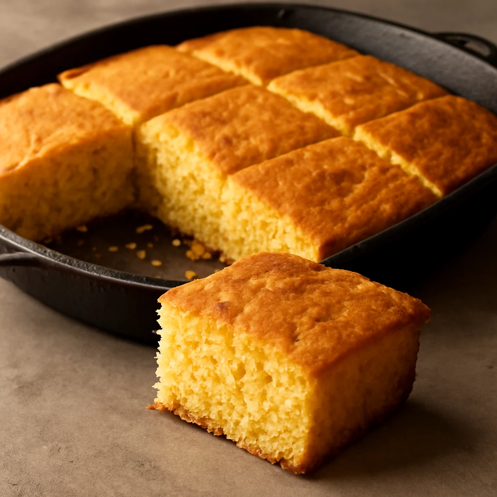 Puha, édes cornbread, kívül ropogós és belül puha