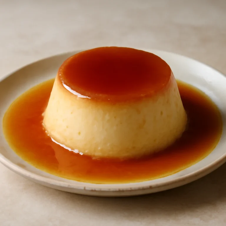 Klasszikus flan, karamell réteggel tálalva