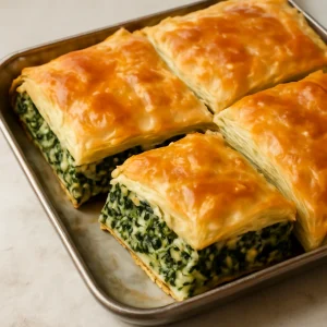 Friss, ropogós spenótos és feta sajtos görög pite