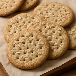 Frissen tálalt zabpehelyes knäckebröd, kívül ropogós, belül puha