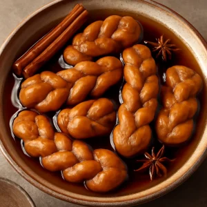 Ropogós koeksister fűszeres sziruppal