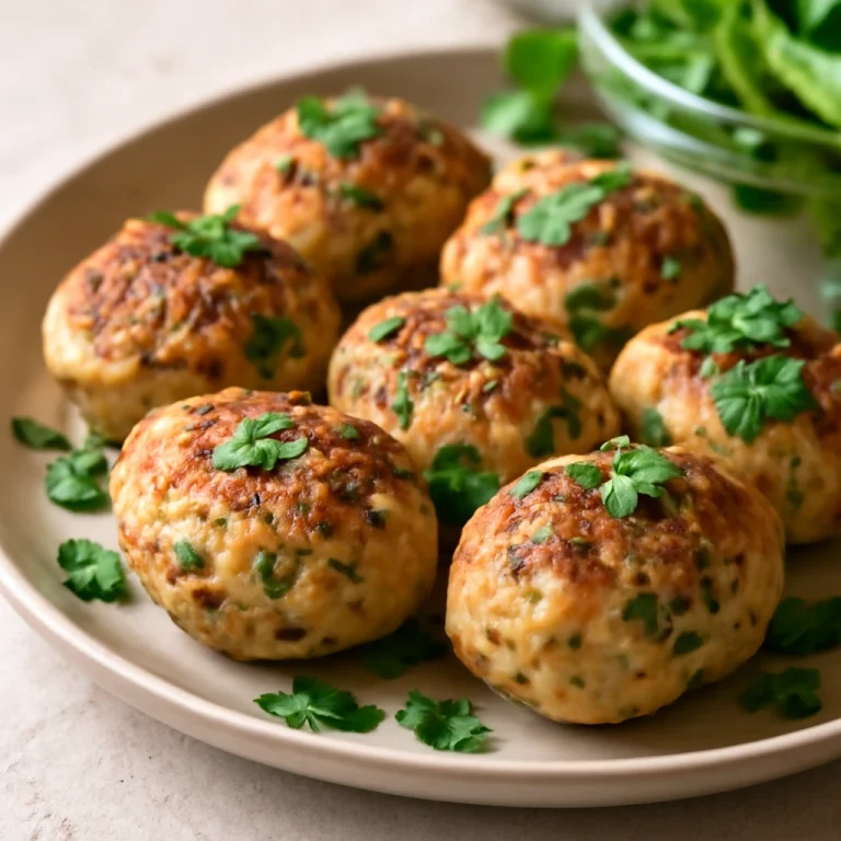 Kofta csirkehússal sült golyók, friss petrezselyemmel díszítve