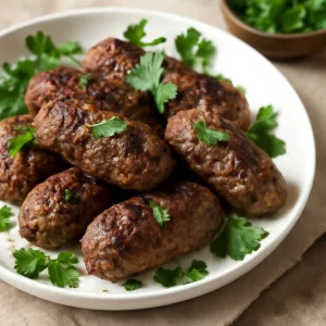 Fűszeres bárányhús golyók friss petrezselyemmel