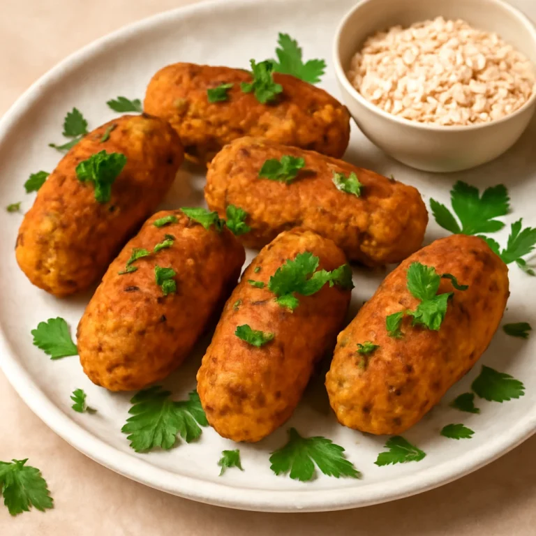 Vegán Kofta csicseriborsóval, friss petrezselyemmel díszítve