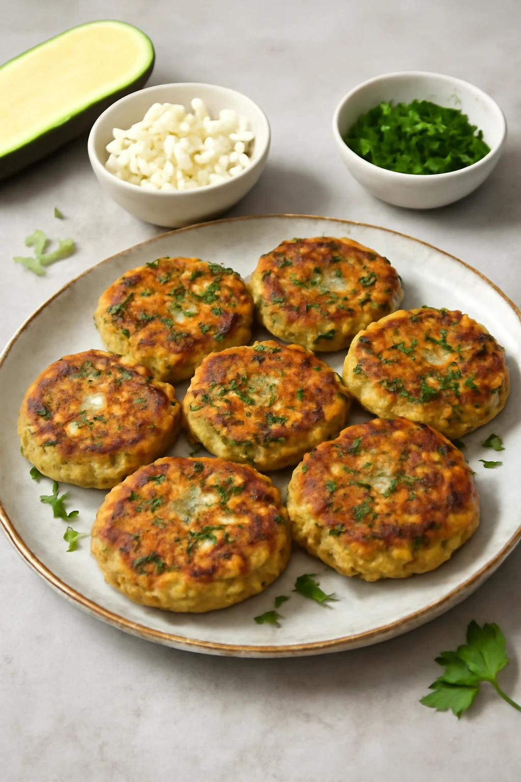 Görög cukkini fasírt, feta sajttal, ropogósra sütve