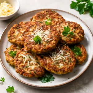 Görög kolokithokeftedes parmezán sajttal, friss zöldséges fasírt