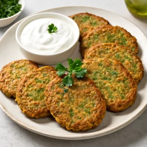 Görög kolokithokeftedes sült változatban, friss zöldséges fasírt