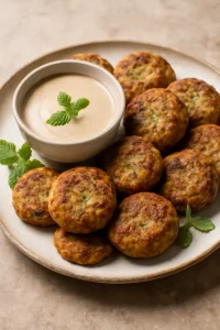 Mediterrán zöldséges fasírt tahini szósszal