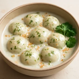 Friss korianderes Tangyuan, gazdag ízekkel és textúrákkal