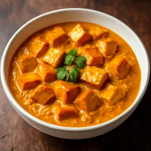 Ropogós tofu kókuszos korma szószban