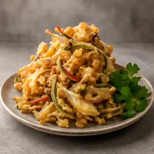 Ropogós körtés kakiage, japán tempura étel