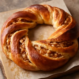 Frissen sült Kringle, gazdag almás és fahéjas töltelékkel