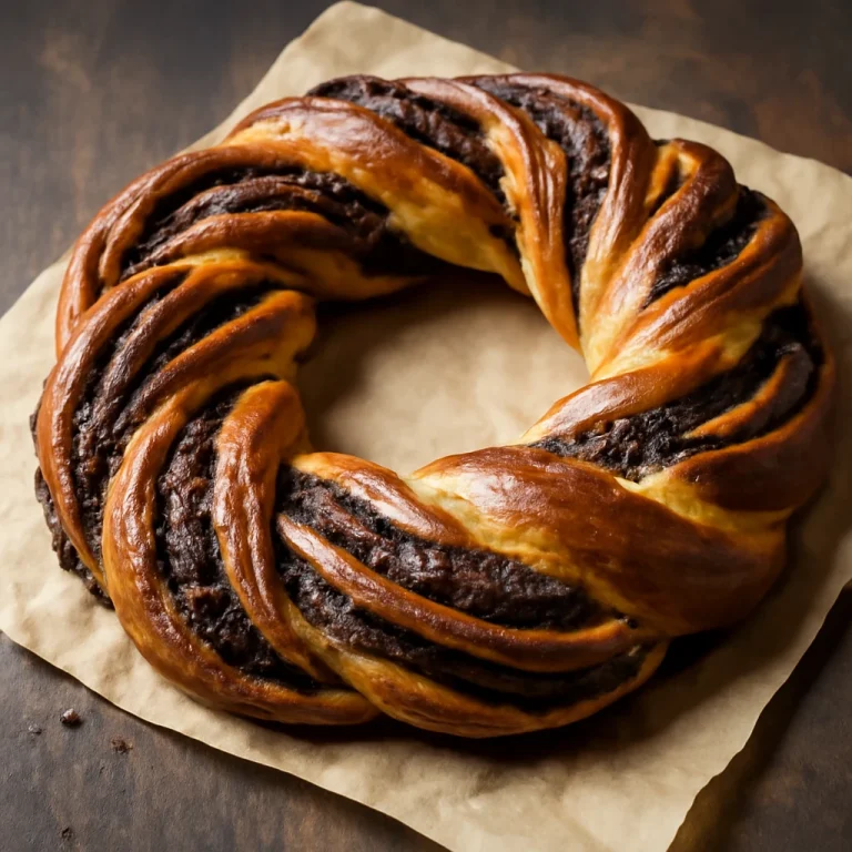 Kringle csokoládés töltelékkel frissen tálalva
