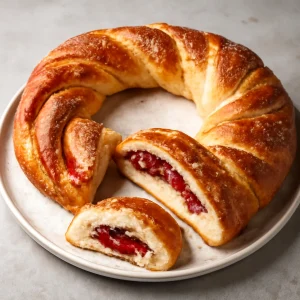 Finom Kringle eperlekvárral, ropogós és ízletes
