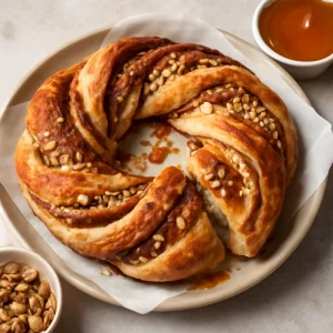 Gluténmentes kringle, diós és fahéjas töltelékkel