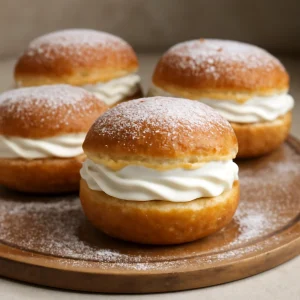 Puha, friss krofne, gazdag tejszínhabbal