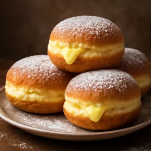 Friss krofne vaníliakrémmel töltve