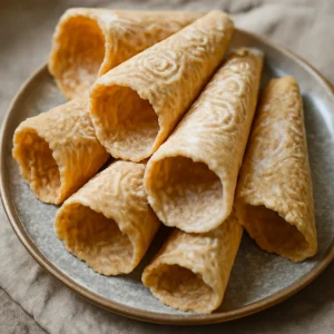 Norvég Krumkake, friss tésztával és kardamommal