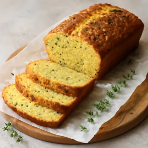 Friss, fűszeres kukoricakenyér szeletelve