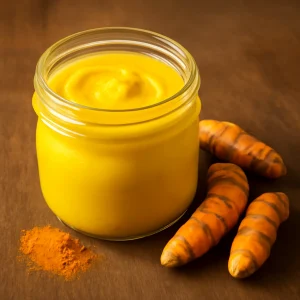 Friss és ízesített ghee, kurkumával