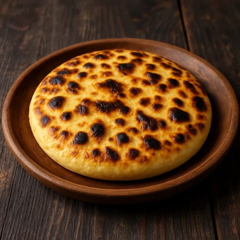 Leipäjuusto, aranybarnára sült finn sajt kerek formában, fából készült tányéron