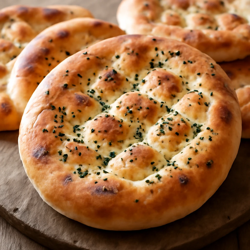 Ropogós lepény nigella magokkal, frissen sütve