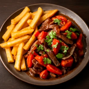 Ínycsiklandó lomo saltado Tamari szójaszósszal és sült krumplival