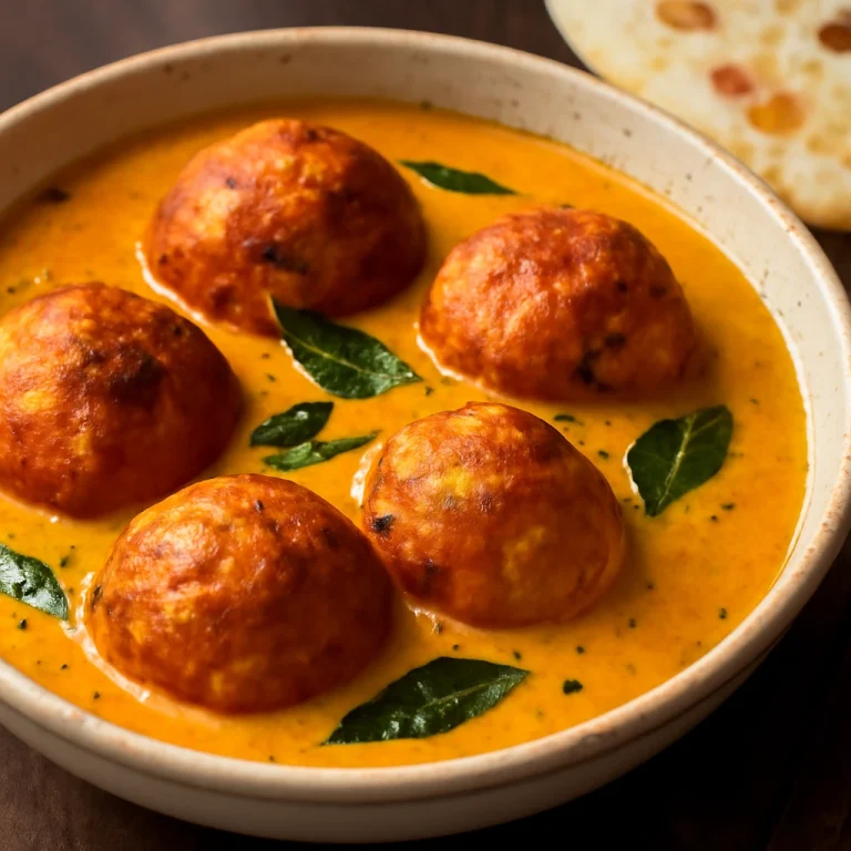 Malai Kofta, egy krémes indiai étel tálalva