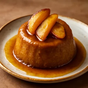 Finom malva pudding karamellizált körtével, fahéjas ízekkel